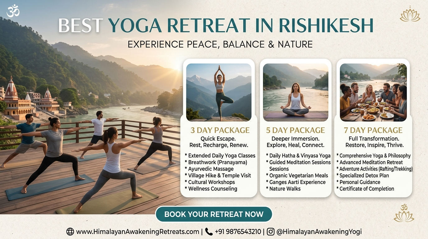 Best Yoga Retreat in Rishikesh | 3, 5 & 7 Day Packages.